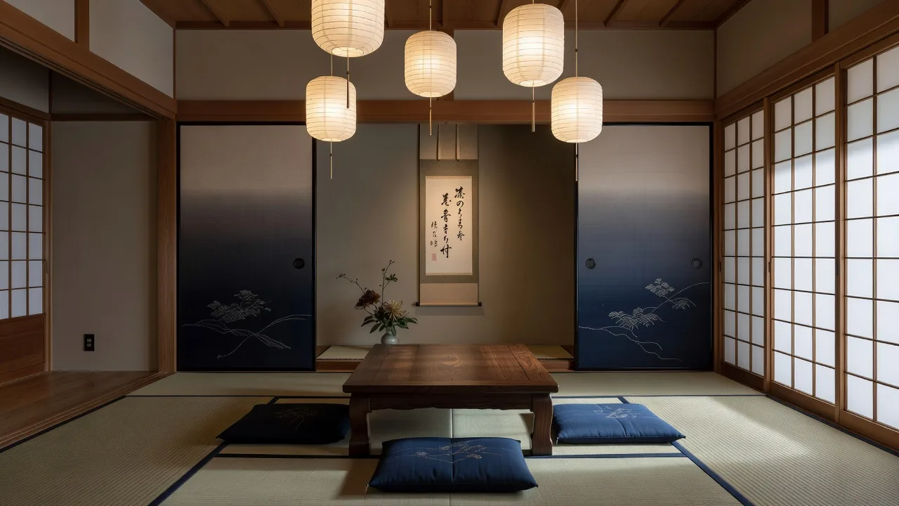 茶室に灯る行灯
